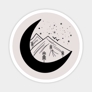 Cresent Moon over the Mountains Magnet